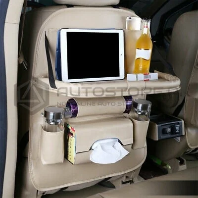 Back Seat Organizer Leather Beige Color V2